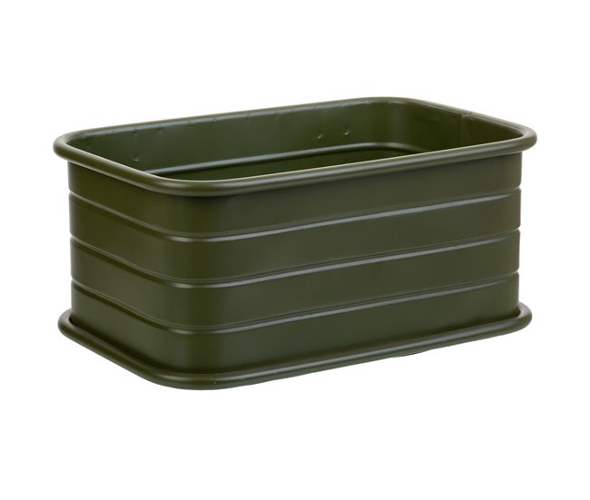Cesto rectangular de metal impreso Verde