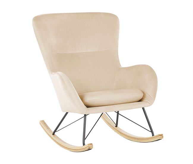 Beliani Sillón mecedora ELLAN Azul/ Verde