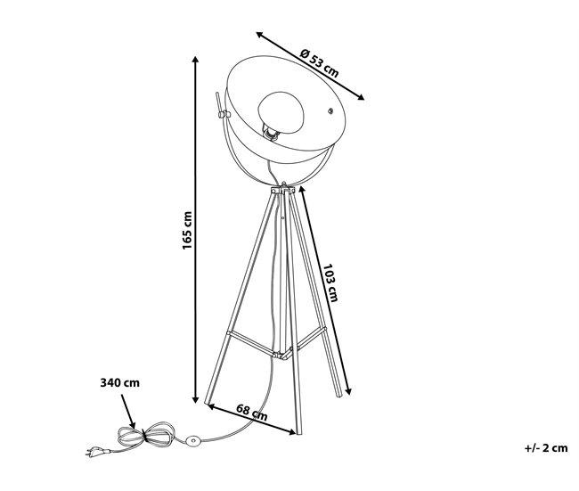 Beliani Lámpara de pie THAMES Negro