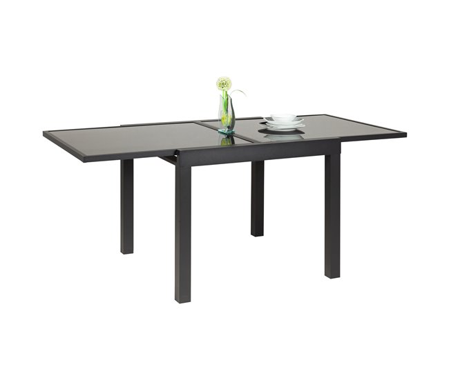 Mesa extensible de jardín ALYA gris oscuro Gris Oscuro