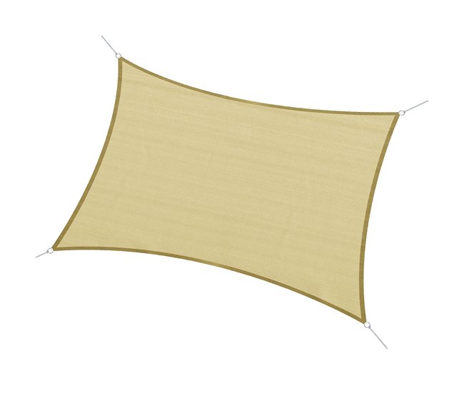 Toldo Vela Rectangular HDPE Outsunny 300x400 Marron