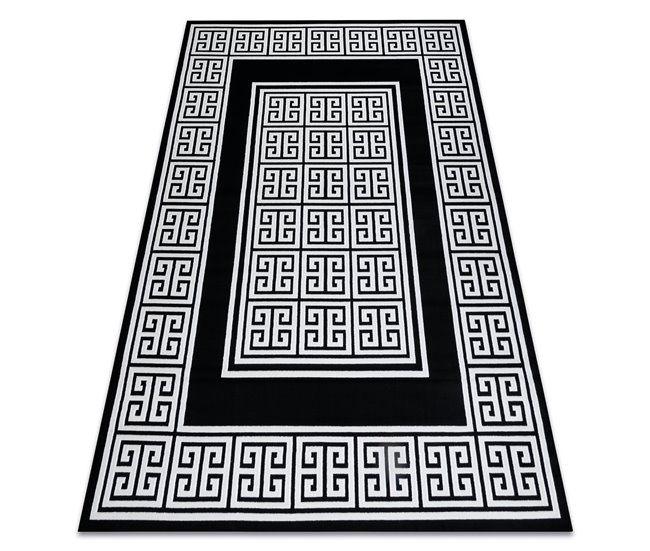 Alfombra GLOSS moderno elegante marco griego 200x290 Gris