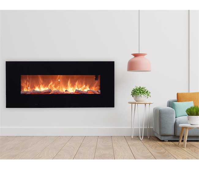 Chimenea eléctrica mural SINED CAMINETTO STELVIO negra Negro