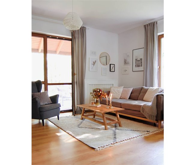 Alfombra BERBER MEKNES B5910 Franjas Bereber Marroquí 200x290 Crema