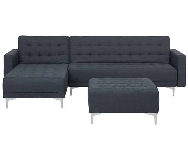 Beliani Sofá modular Poliéster ABERDEEN Gris Oscuro