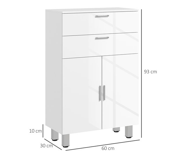 Mueble Auxiliar Baño Melamina de Madera kleankin Blanco