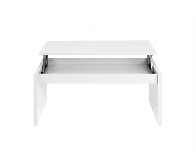 Mesa de centro blanca elevable LUCY Blanco Brillo