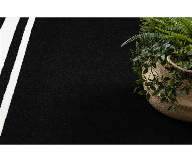 Alfombra HAMPTON Border cuadro 200x290 Negro