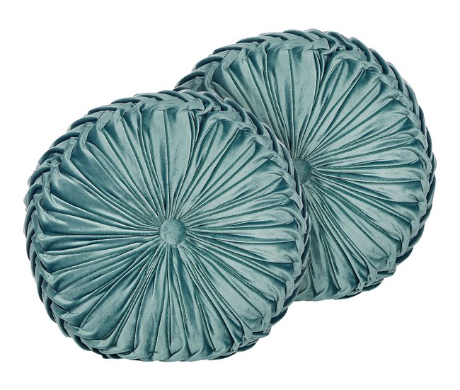 Beliani Cojín decorativo UDALA 40x40 Azul/ Verde