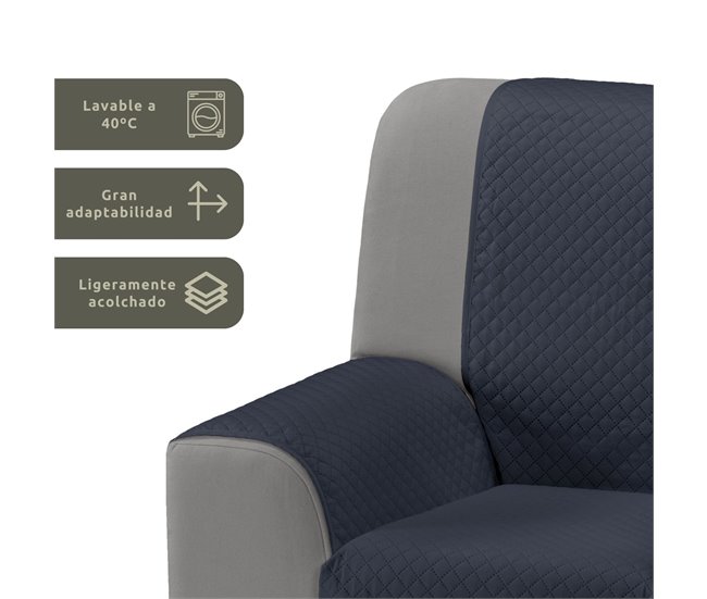 Funda Protectora de Sofá Acolchada Gris Oscuro