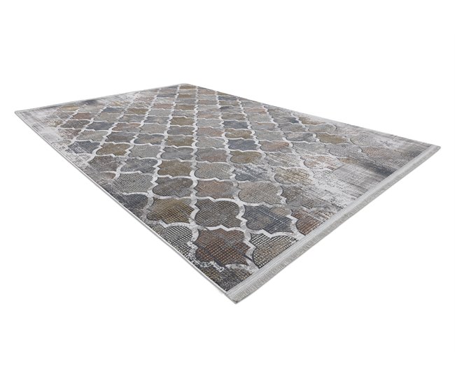 Alfombra LUCE 75 moderna Trébol marroquí­ vintage Structural 154x220 Gris