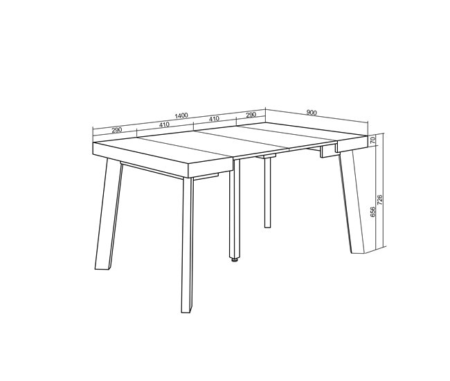 Mesa Consola extensible 90x140 Blanco