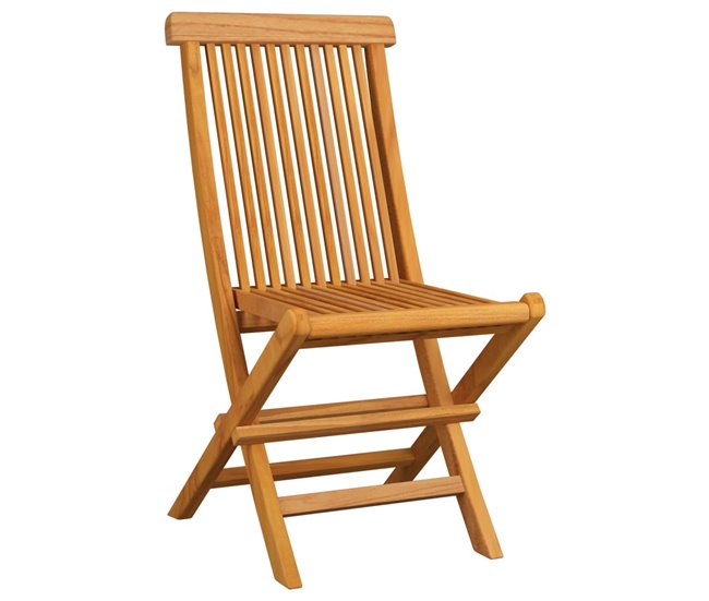 8 Sillas de jardín de madera de teca con cojines Antracita