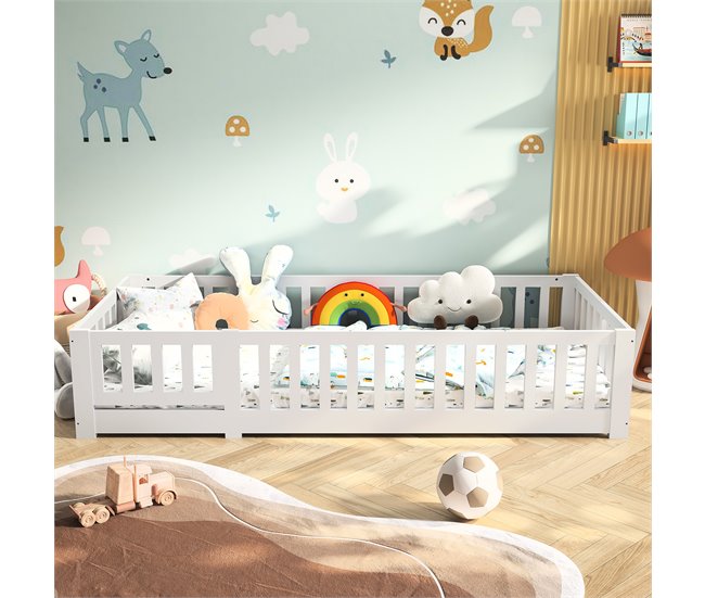 Cama|tablero, anticaída, cama individual Blanco