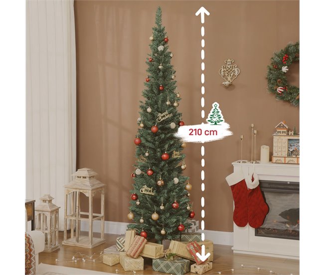 Árbol de Navidad Plástico, Metal HOMCOM, hogar - decoración Verde