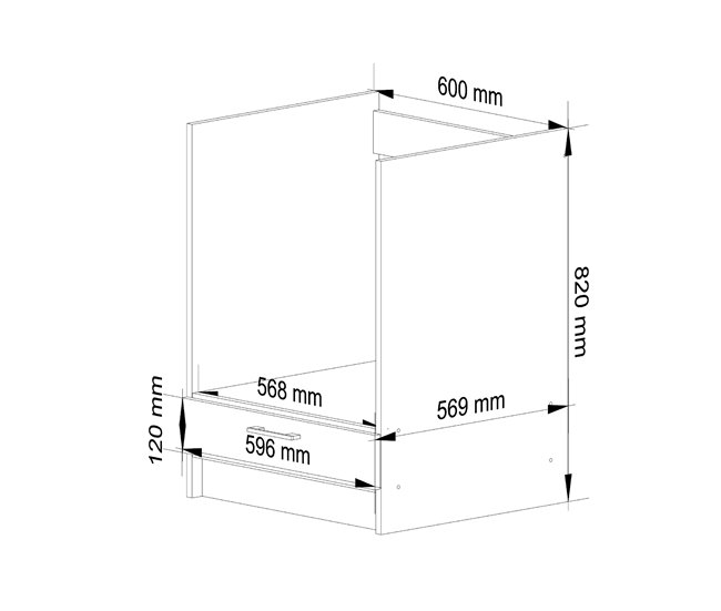 Armario de cocina para horno AKORD S60 OLIWIA 1 estante 60 Blanco