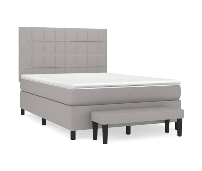 Cama box spring 140x190 Gris