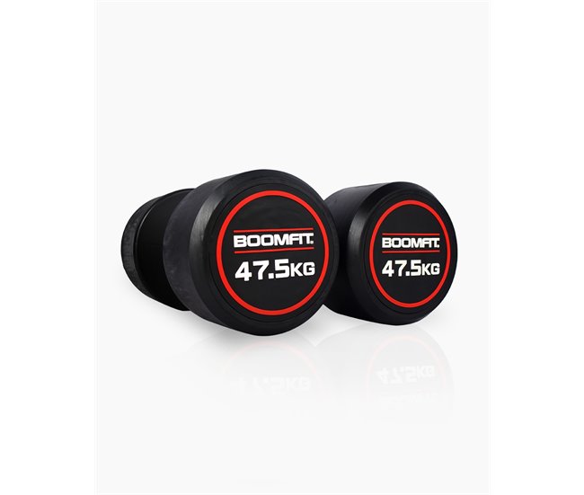 Mancuernas Redondas 47,5Kg (Pareja) - BOOMFIT Negro