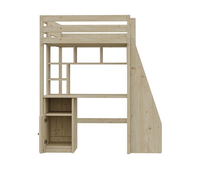 Cama alta para niños 126x205 Natural