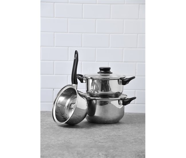 Bateria cocina PALMA marca SAN IGNACION 5 piezas Gris