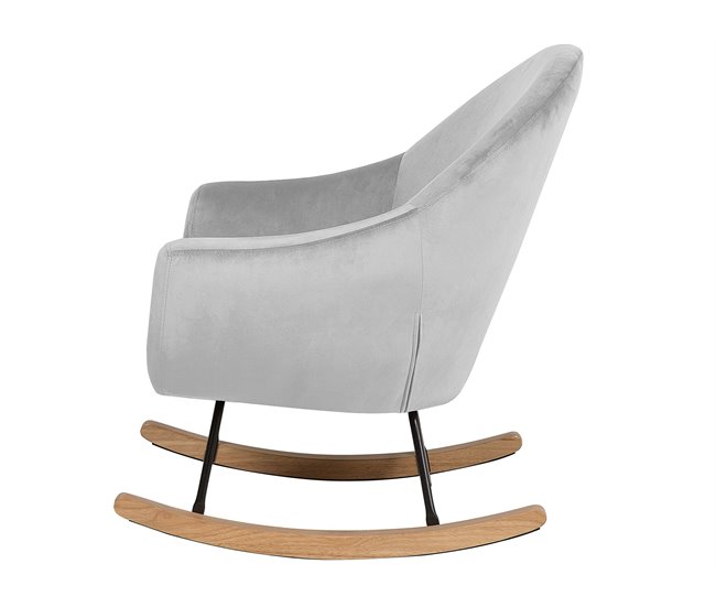 Beliani Sillón mecedora OXIE Gris Claro