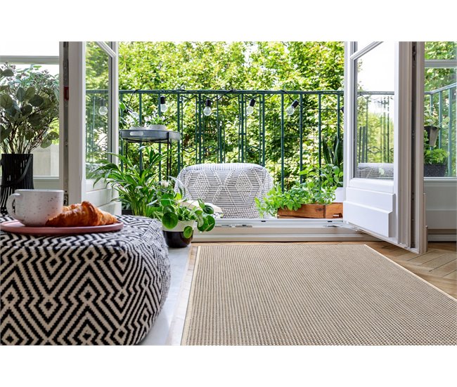Alfombra de cuerda sisal FLOORLUX 20580 llanura 60x110 Beige