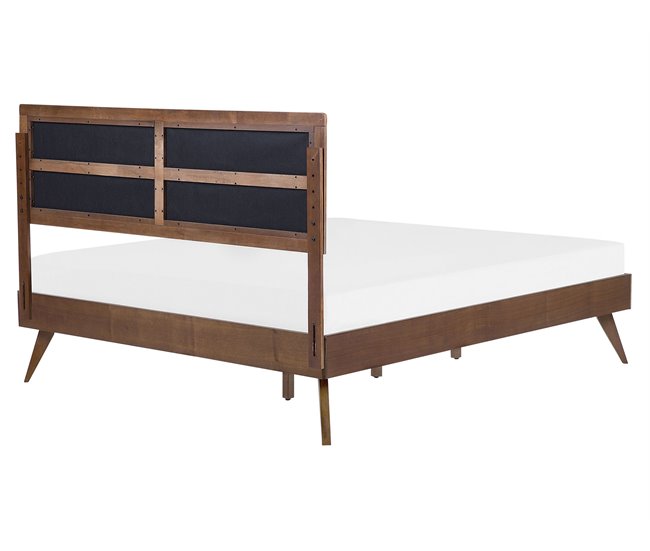 Beliani Cama con somier MDF POISSY 167x202 Gris