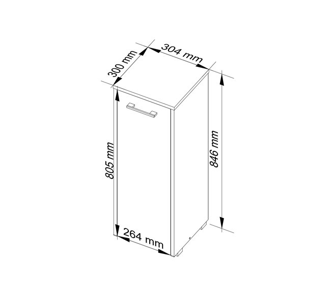 Armario de baño AKORD FIN 30 Blanco