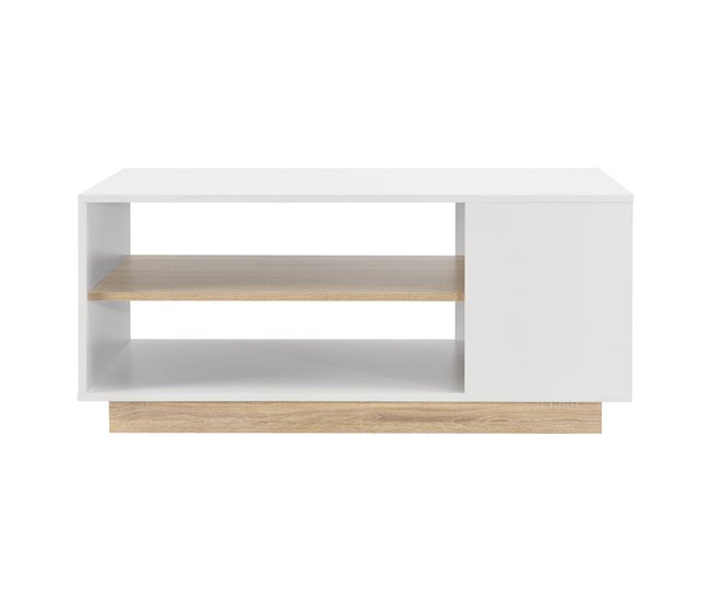 Mesa de Centro Trelleborg con estante aglomerado Natural/ Blanco