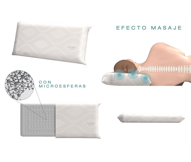 Almohada Técnica Esferas Firmeza Alta Gris