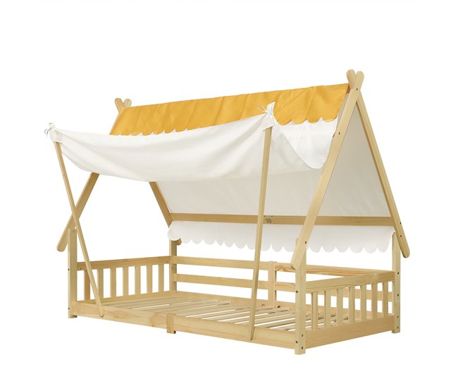 Cama cabaña de madera maciza Natural