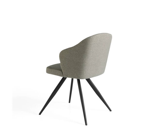 ANGEL CERDA Silla comedor tapizada tela gris Negro