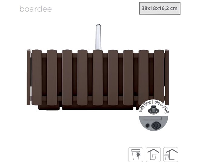 Jardinera para balcón BOARDEE FENCYCASE W Marron