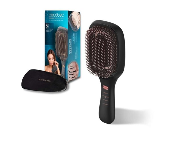 Cecotec Cepillo reparador HairCare Revitalize Negro