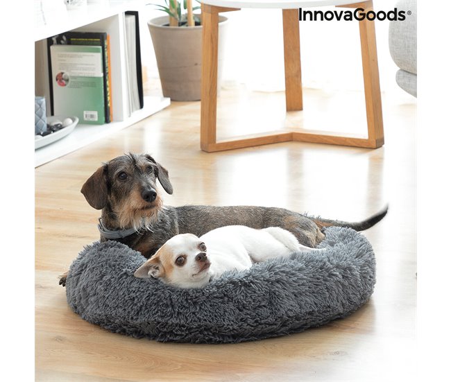 Cama Antiestrés para Mascotas Gris