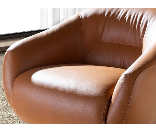 ANGEL CERDA Sillón giratorio piel marrón Marron
