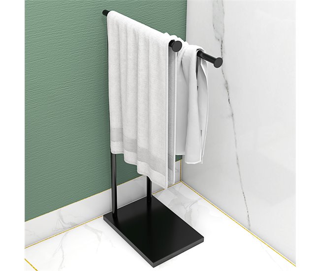 Toallero de Pie Metal HOMCOM, hogar - baño Negro