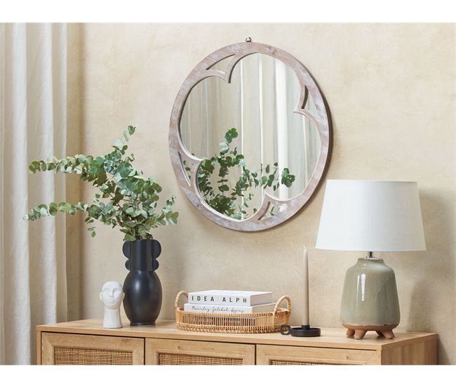 Beliani Espejo decorativo MONCLOVA Marron