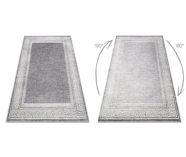 Alfombra MATEO 8033/644 Moderna griego marco estructural 80x150 Gris