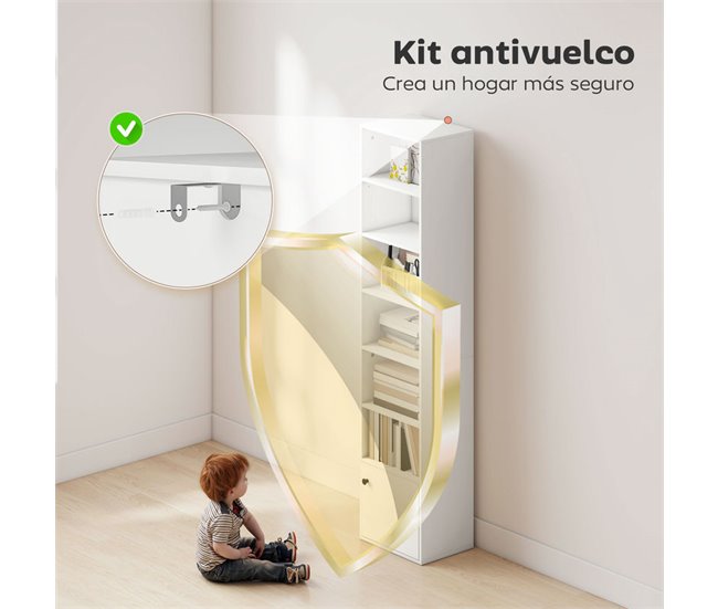 Estantería para Libros Melamina de Madera, MDF HOMCOM Blanco