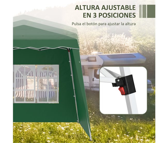 Carpa Plegable Tela Oxford, Acero Outsunny 289x289 Blanco