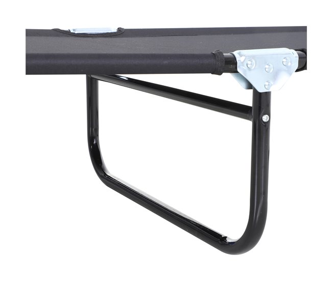 Tumbona Plegable Acero y Tela Oxford Outsunny Negro