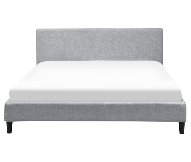 Beliani Cama LED Poliéster FITOU 170x214 Gris Claro