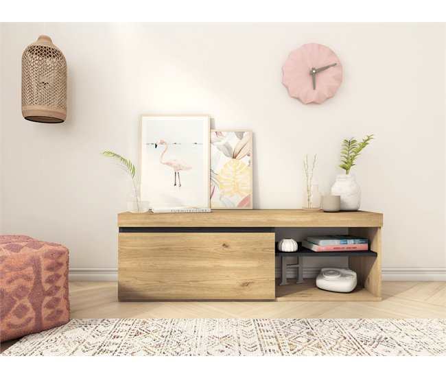 Pack de Muebles de Salón - Aparador + Mesa de Centro + Mueble TV - Modelo Naturale Roble