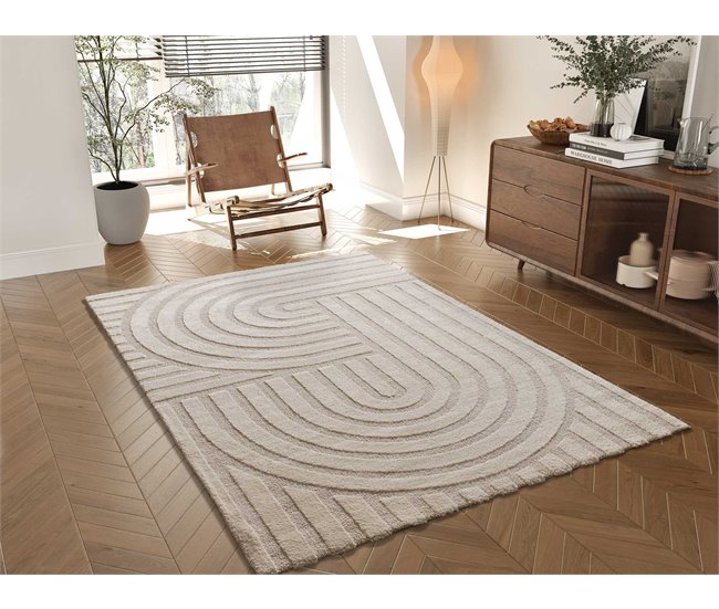 Alfombra con relieve de estilo escandinavo SNOWY - ATTICGO 80x150 Blanco
