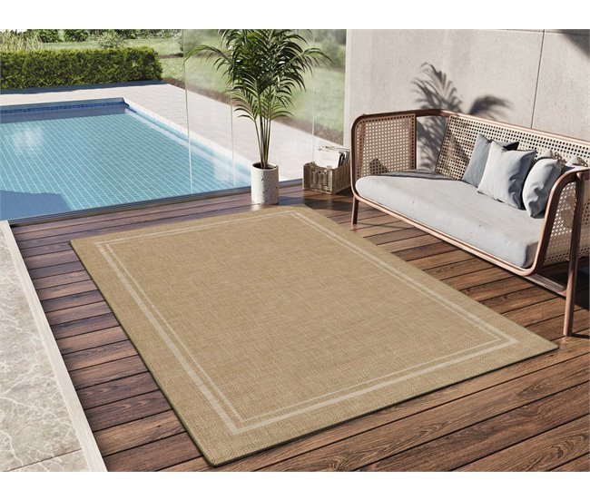 Alfombra de interior/exterior efecto yute GUINEA - ATTICGO 80x150 Beige