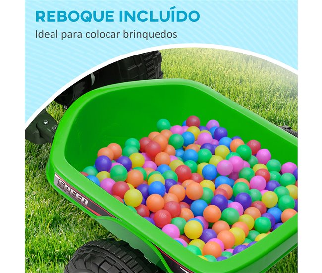 Quad Eléctrico Infantil PP, Metal HOMCOM Verde