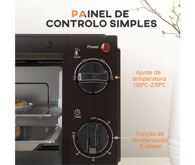 Horno Eléctrico Metal HOMCOM, hogar - cocina Negro