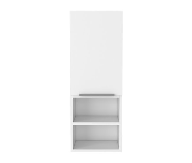 Armario de Pared baño Mila en melamina con una puerta y 4 estantes Blanco
