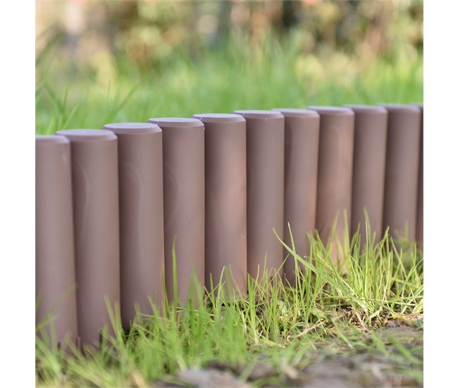 [casa.pro] Empalizada para jardín - Set de 10 unidades Marron